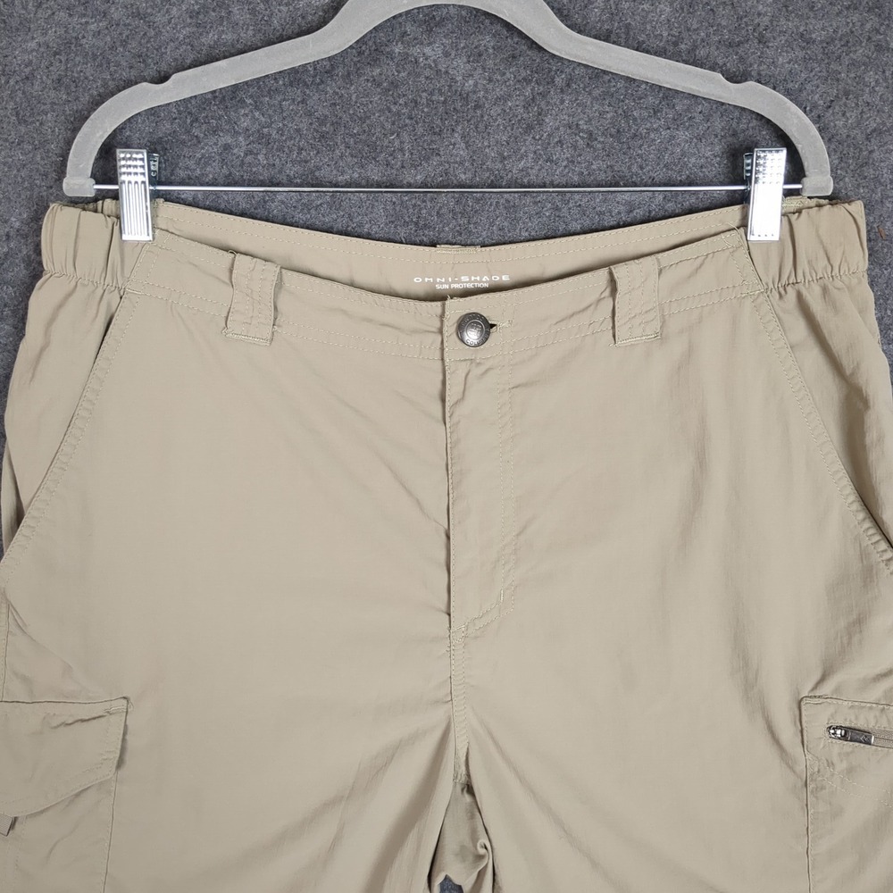 Columbia Cargo Shorts Mens 36 Khaki Tan Omni-Shade Hiking Outdoor - Picture 5 of 12